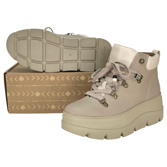 Zodiac Billie Tan Pebbled Faux Leather Lug Sole Womens Sneakers Size 8M - Picture 8 of 11